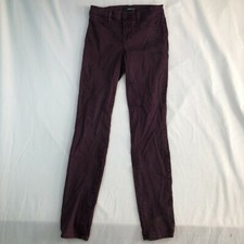 J Brand Jeans Womens 26 Purple Super Skinny Fit Dark Plum Color Stretch Cotton