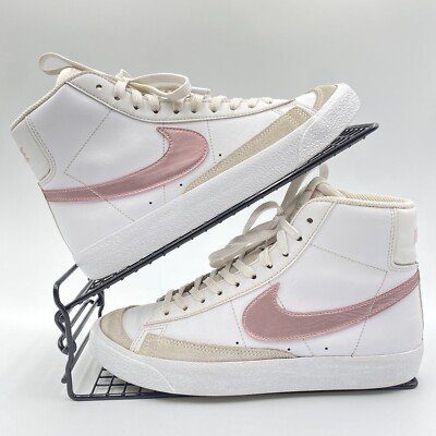 NIKE BLAZER MID 77 WEISS SNEAKER GRÖßE UK 5,5 LEDER HIGH PINK GLASUR DA4086-105