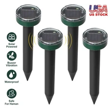 4Pack/1Pack Solar Animal Repeller Ultrasonic Gopher Mole Squirrel Pest Repellent