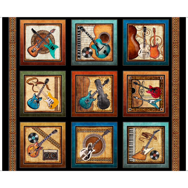 GUITARS MUSIC INSTRUMENTS GUITAR RECORDS DIGITAL 9 BLK COTTON FABRIC