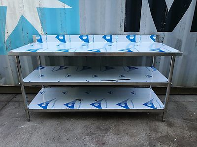Brand New Stainless Steel 3 Level Bench with splash back 1600 x 700 x ...