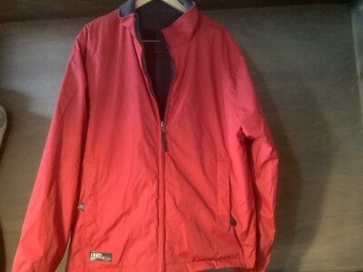 Izod PERFORMANCE Mens SIZE XL Solid Red GRAY Full Zip Jacket REVERSABLE