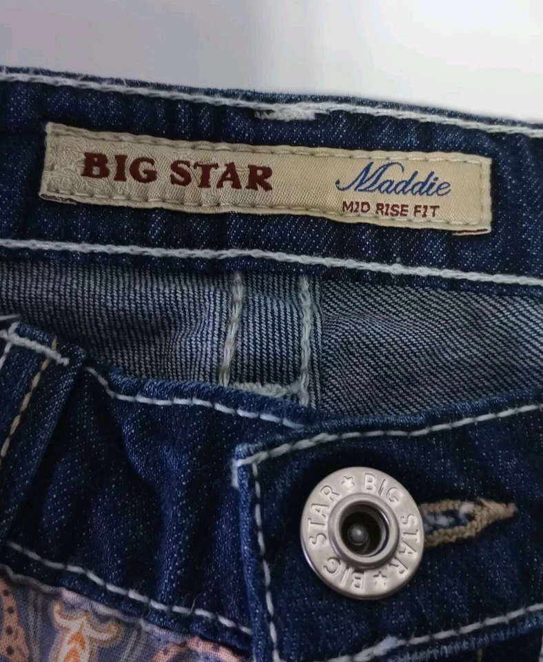 Big Star Maddie Cut Off Shorts Patchwork Women's 27L Cut Off Shorts Flap Pockets - Image 4 of 4
