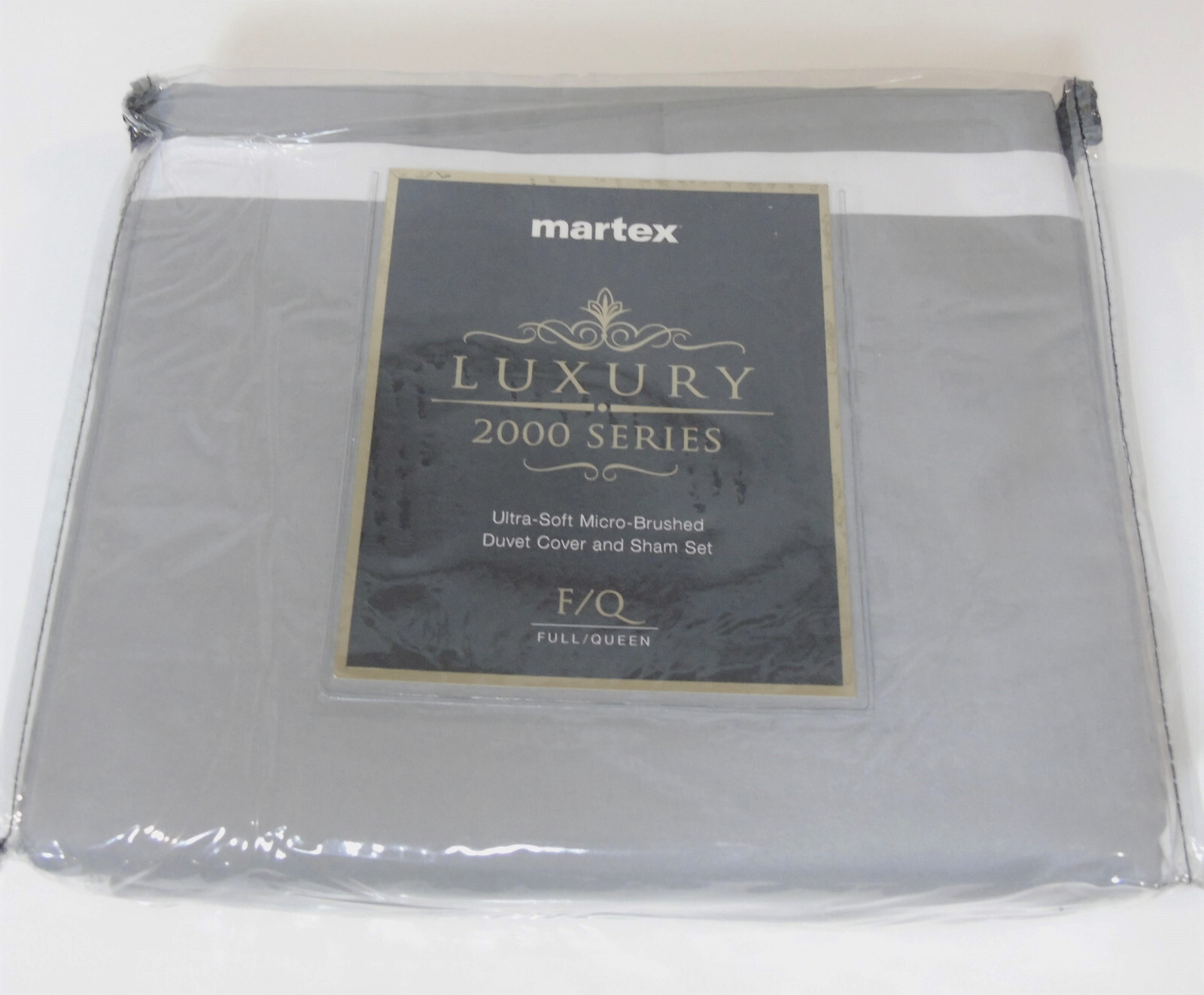 Martex 2000 Series DUVET COVER SHAMS SET UltraSoft FULL / QUEEN Gray