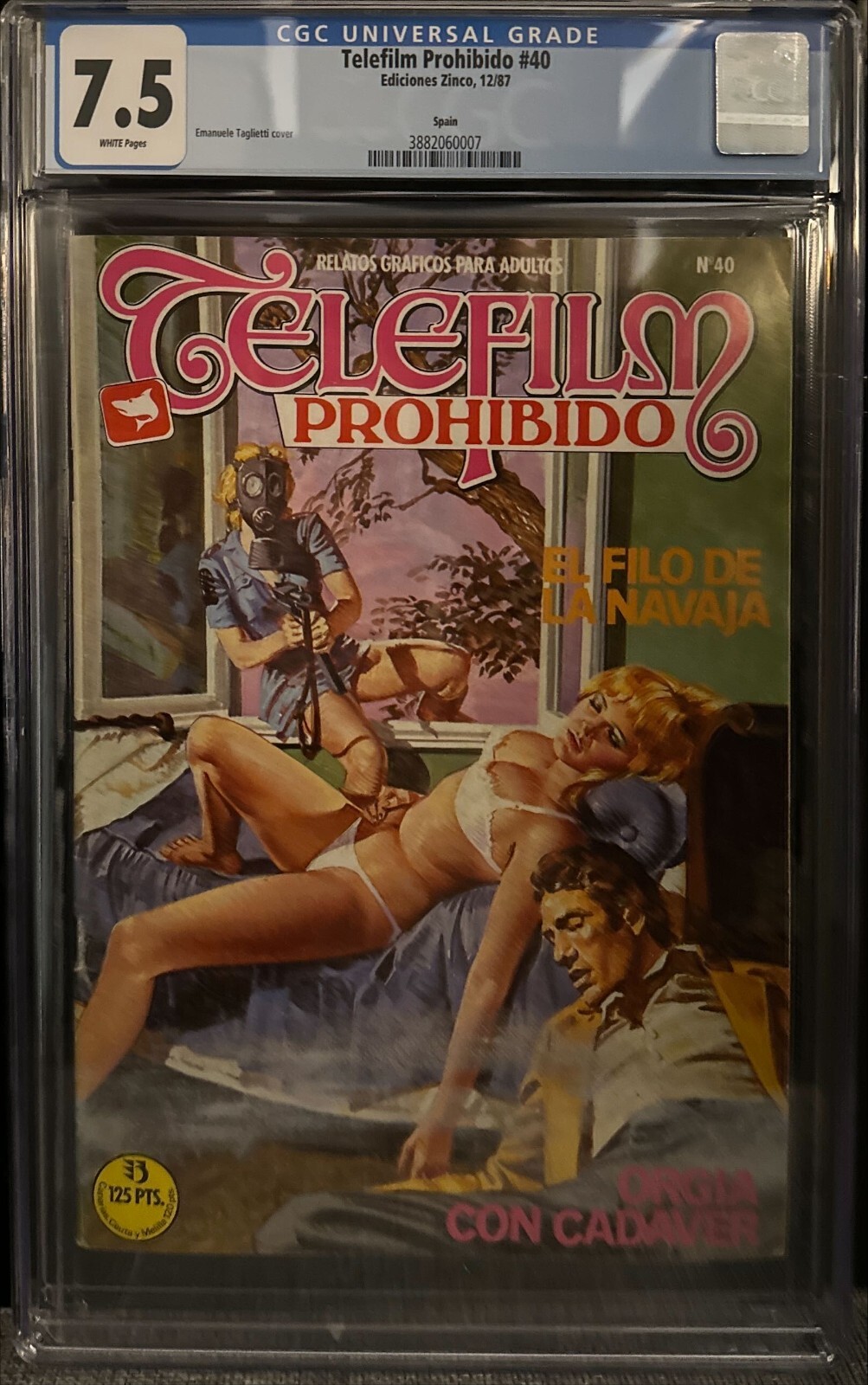 Telefilm Ediciones Zinco #40 (1987) CGC 7.5 Emanuele Taglietti arte de portada extraño