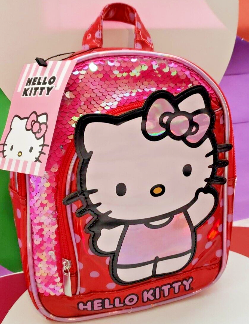 Friends Sanrio Hello Kitty pink polka dots, Mini Backpack Red Pink  SIL-34523
