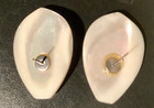 Big POLISHED MOTHER of PEARL Earrings Vintage Luminous Pierce Earrings — photo 3
