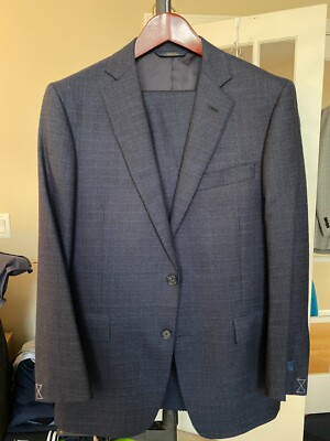 Brooks Brothers 1818 Regent Suit Navy Blue Microcheck 38S NWT | eBay