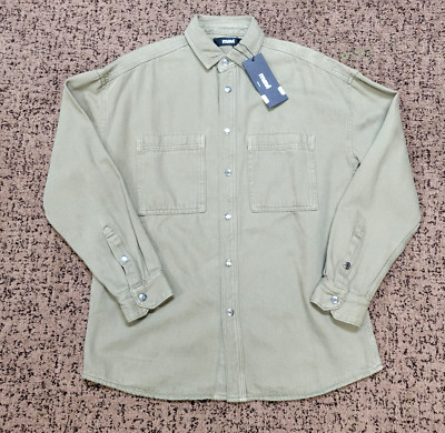 NEW Mavi Stefan Denim Shirt Jacket Men's SMALL S Green Snap Button Cotton $118