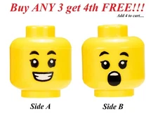☀️NEW LEGO Minifigure Minifig Dual Sided Head Face FEMALE Girl Women Oh Happy