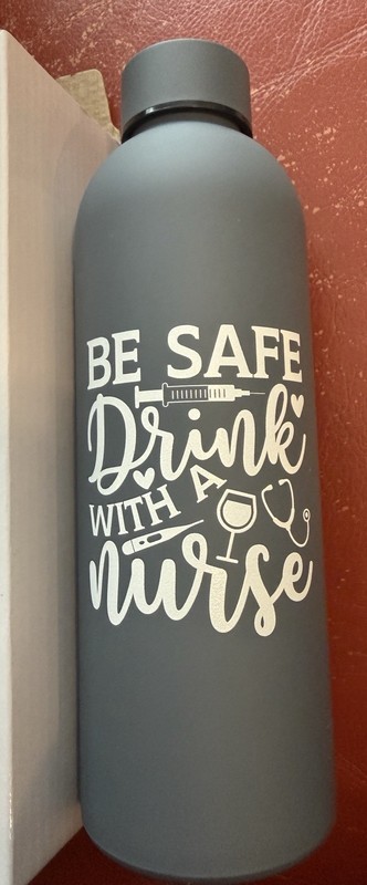 Nurse 17oz Stainless Steel Water Bottle  Gray