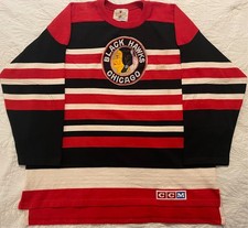 Chicago Blackhawks CCM Heritage Wool Sweater Jersey Circa 1939-55