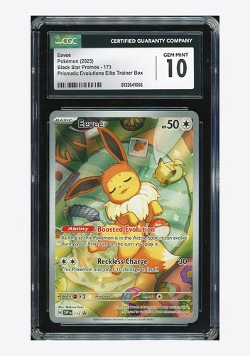 Pokemon CGC 10 GEM Eevee Promo 2025 #173 SVP Prismatic Evolutions ETB English #2