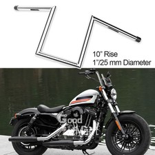 10" Rise 25 mm Chrome Handlebar Z-Bar For Harley Sportster Chopper Bobber