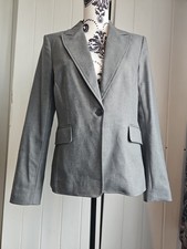 Oasis Womens Blazer Jacket Size 10 Grey Smart Casial Office Work Fully Lined