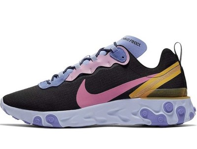 Nike React Element 55 Black Palest Purple CI9593-001 size 11.5 us