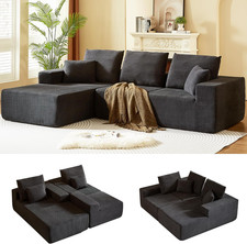 Modular Sectional Sofa with Chaise, Modern L Shaped Cloud Couch with Deep Seat,