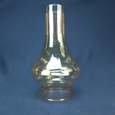 VTg 3" x  8 1/2"  Brown Opaque Clear Glass Oil Lamp Extra Wide Chimney