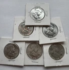 (6 COINS) 1963 Franklin Half Dollar - Brilliant Uncirculated 90% Silver - CHEAP