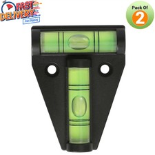 2 Way Black Spirit Level Small Caravan T Bubble Levelling Mini Tool Pack of 2