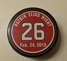 NJ DEVILS PATRICK ELIAS LIMITED EDITION PUCK RETIREMENT NIGHT 2/24/18 NEW