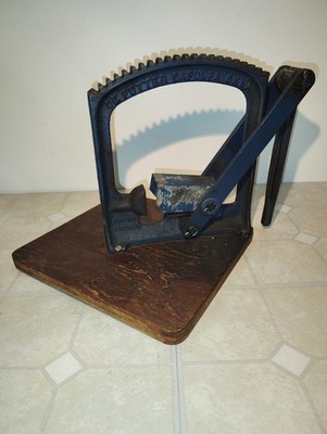 Vintage C.E. Potter Cast Iron Nut Cracker Sapulpa, Oklahoma Nutcracker Blue VGUC