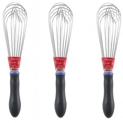 LOT OF 3 Goodcook Touch Stainless Steel Whisk 11-Inch with Ergonomic Handle