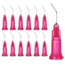 25Pcs 0.5Inch 25Ga 45° Angled Dispensing Needles, Rose Red