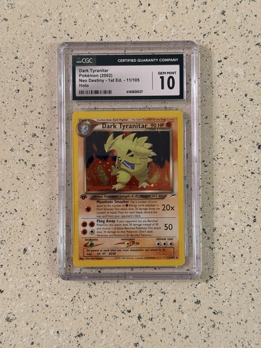 Dark Tyranitar (1st Edition) graded CGC 10 for sale on eBay