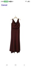 Jenny Yoo Formal Gown Burgundy  Draped Cowl Neck  Bridesmaid Dress Sz 12