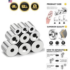 Strong Neodymium Disc Magnets, Rare Earth Magnet with Hole for Kitchen Cabine...