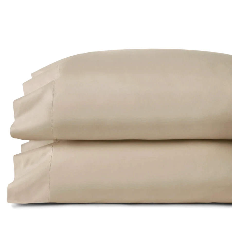 Par de fundas de almohada Sferra Celeste King setas algodón percal dobladillo Italia nuevas Foto 2 de 4