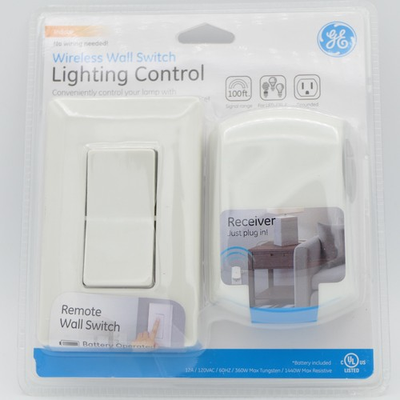#ad #ad GE Wireless Wall Switch Lighting Control Indoor 100 Ft Range Grounded Outlet $17.88