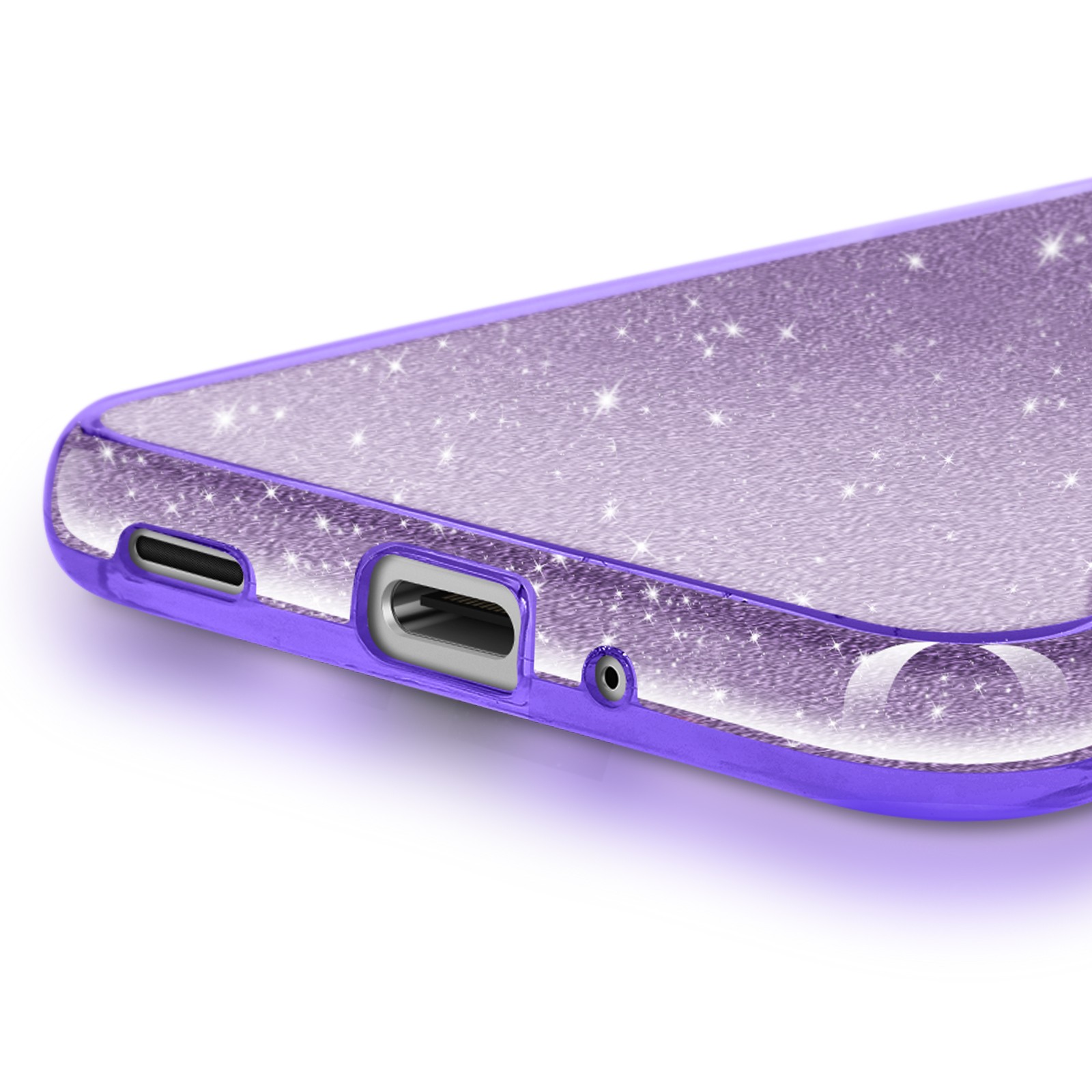 Coque paillettes Galaxy A16 violette pour vos soirées - 3