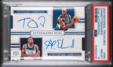2024 Panini National Treasures Auto Dual Kevin Garnett Anthony Edwards /10 PSA 8