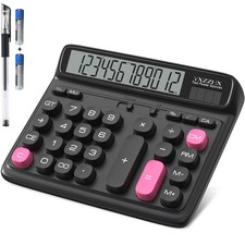 Desktop Calculator with Extra Large 5-Inch LCD Display, 12-Digit Two Way Powe...