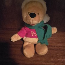 CHRISTMAS WINNIE the POOH 8" Walt Disney Mini Bean Bag plush