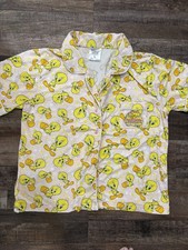 Looney Tunes Tweety Bird Pajama Top Short Sleeve Sz Lrg Very Soft