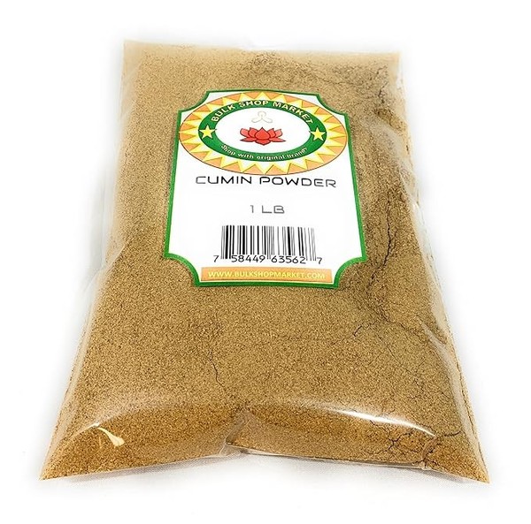 BulkShopMarket Comino en Polvo 1 LB - Especia en Polvo Jeera Fresca Molida para Cocinar