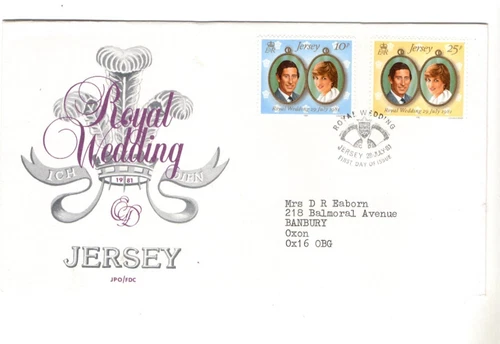 1981 JERSEY - CHARLES & DIANA ROYAL WEDDING FDC FROM COLLECTION N14