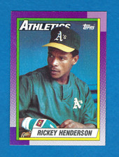 1990 TOPPS  RICKEY HENDERSON  BASEBALL CARD # 450 NRMT
