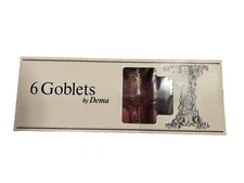 New Vintage 6 Goblets By Dema Vintage Glassware NIB