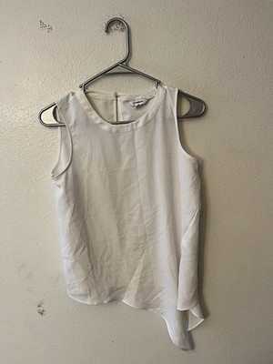 Express Asymmetrical White Sleeveless Lightweight Tank Top Women Size XS