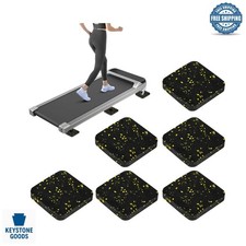 6-Piece Heavy-Duty Rubber Mat Set for Treadmill Floor Protection  Noise Redu...