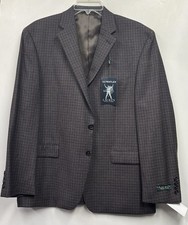 NEW Lauren Ralph Lauren Mens 42 SHORT Brown  Blue Plaid Wool Ultraflex Blazer