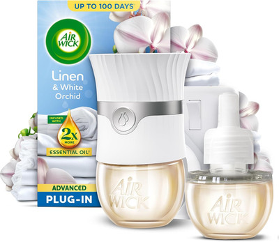 Air Wick Linen & White Orchid Advanced elektrisches Steckset 19 ml, hält bis zu