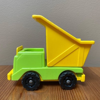 Vintage Fisher Price Little People Lift & Load Depot Dump Truck 942 Green Yellow