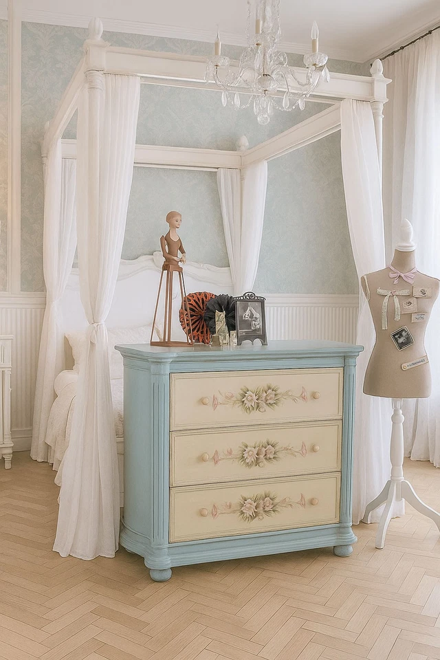 Cómoda Rokoko Brocante Armario Cómoda De Ropa Shabby Sideboard Antiguo Anrichte - Imagen 4 de 4