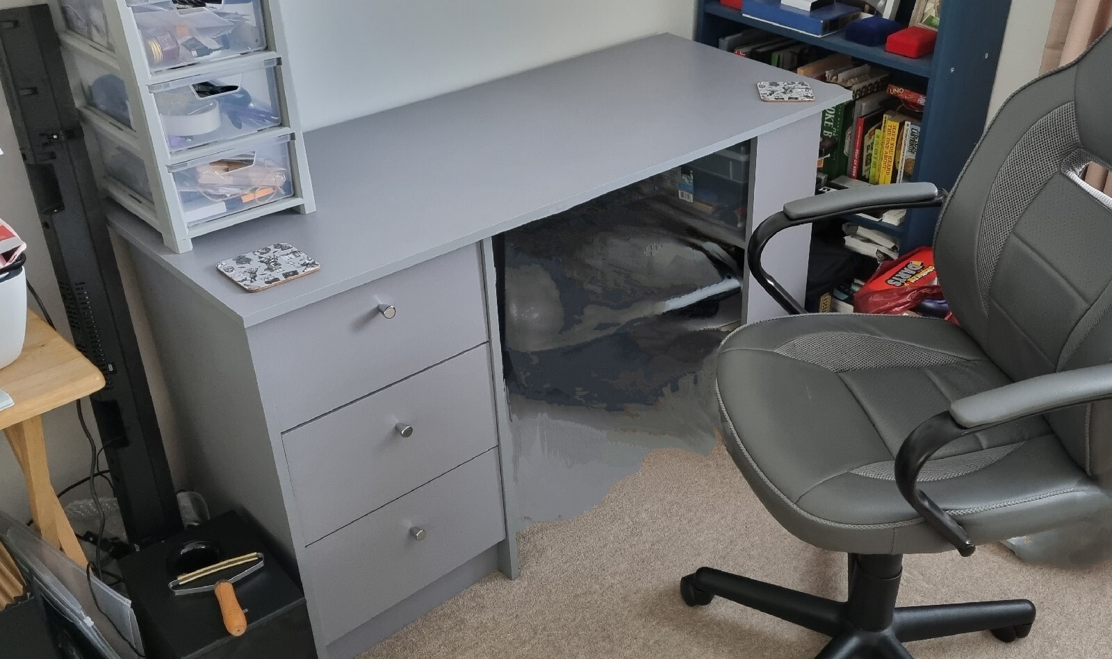 Argos Home Malibu 3 Drawer Office Desk Soft Grey eBay