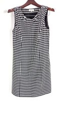 Ann Taylor LOFT Black & White Wool Blend Crew Neck Sleeveless Midi Dress Size 4